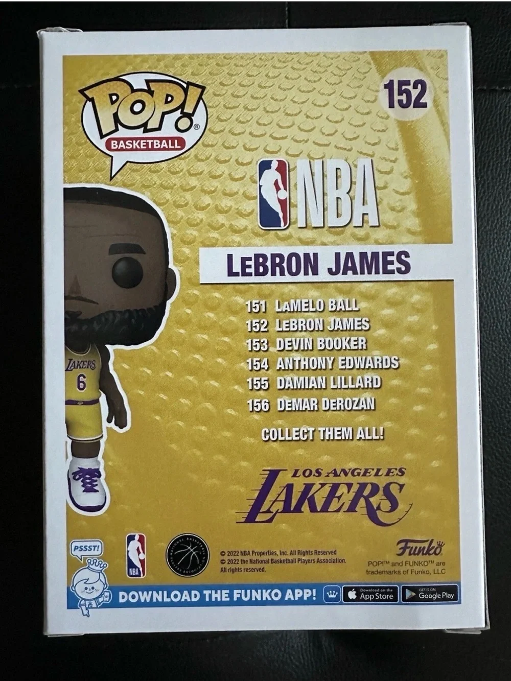 FUNKO POP! NBA LOS ANGELES LAKERS LEBRON JAMES #6 JERSEY POP #152 NIB New Vinyl